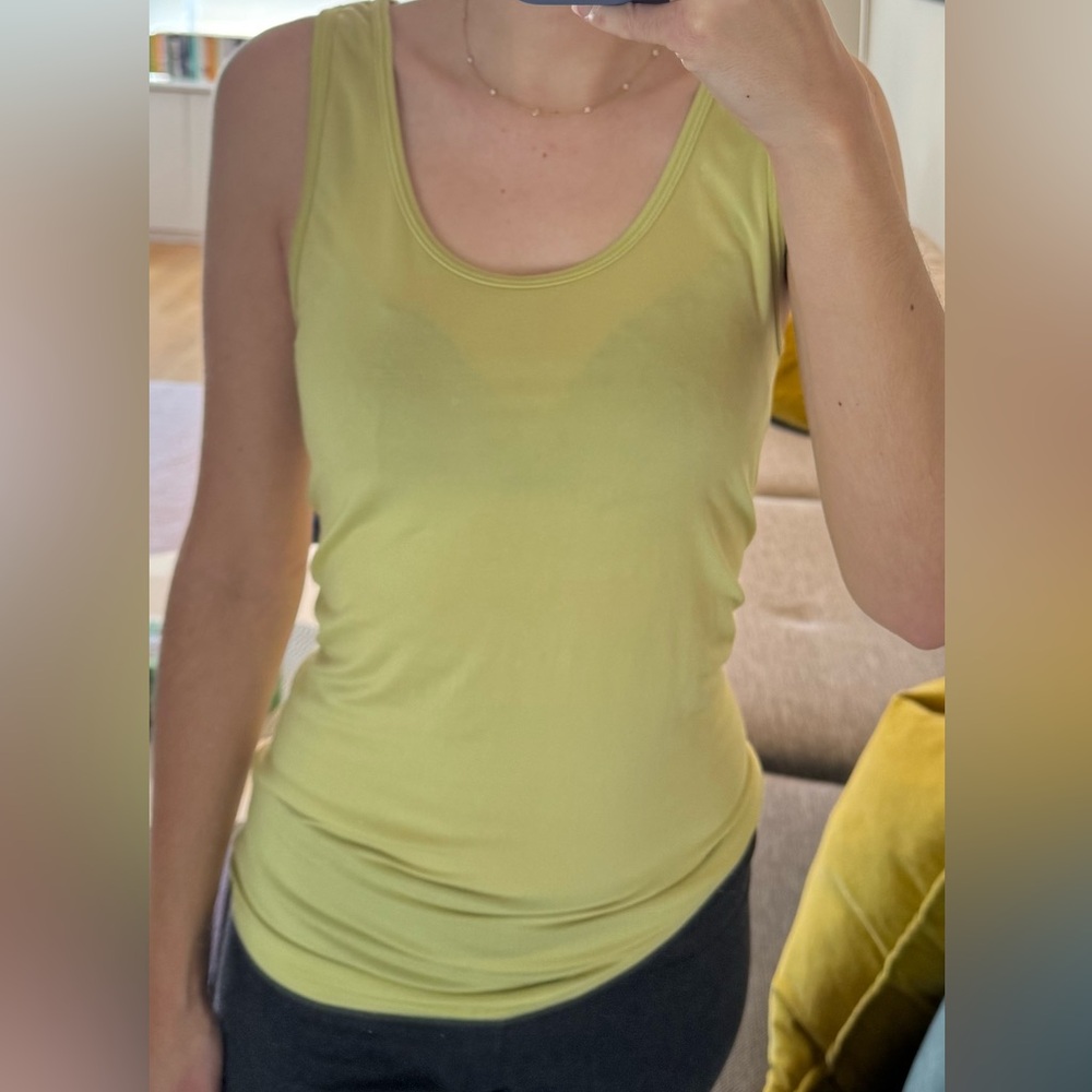 Morgan Stewart Sport Lime Green Yellow Tank Top Size Medium